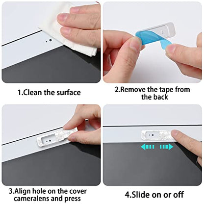 Webcam Cover, 3 Pieces, Laptop Camera Cover, Privacy Shielding Capacity is Twice as Big as The Traditional, Suitable for Computer Mobile Phones, laptops, Tablets and so on (White Marble) - color: White marble