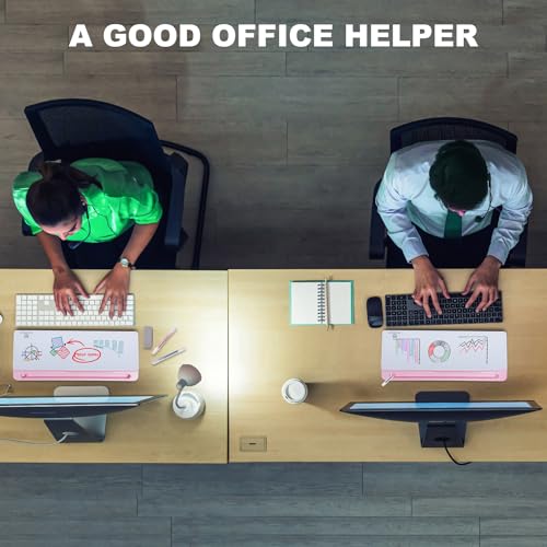 TSJ OFFICE Desktop Whiteboard Dry-Erase-Board - Computer Keyboard Stand White Board Surface Pad with Drawer, Desk Organizers with Accessories for Office, Home, School Supplies - Pink - color: Pink