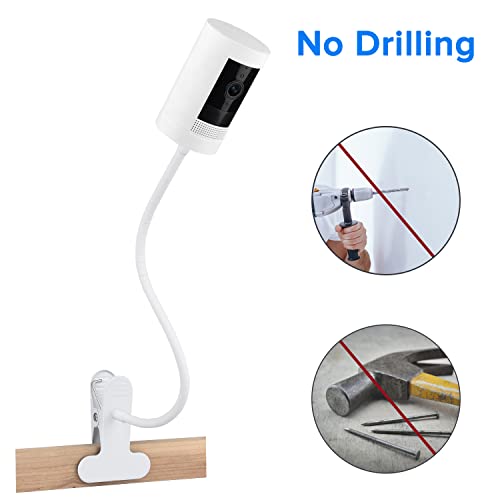2Pack Clamp Mount for Stick Up Cam & Outdoor Cam Plus, Flexible Gooseneck Mounting Bracket to Attach Your Camera Anywhere with No Tools - White