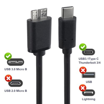 USB C to Micro USB 3.0 Fast Charging Cable 10Gbps High-Speed Sync Data Transfer Cable Cord Compatible with Samsung Galaxy S5 Note 3 Seagate WD Toshiba External Hard Drive Camera, 4FT - size: USB C to Micro USB 3.0-4FT
