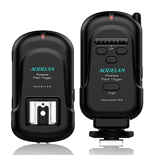 AODELAN Flash Trigger Transmitter and Receiver with Universal Hot Shoe for Canon, for Nikon, for Olympus, for Panasonic, for Pentax, for Fuji, for Samsung, for Sony - color: Flash Trigger Set