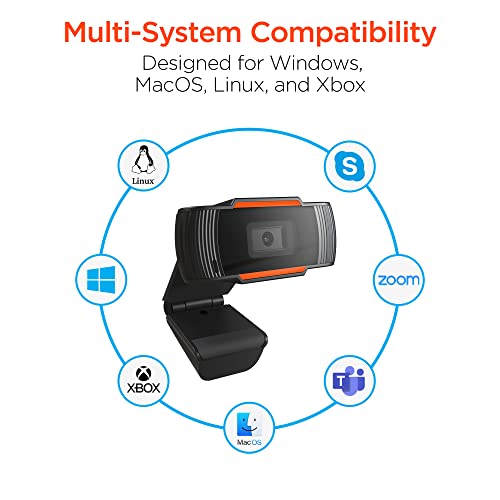 HyperGear HyperStream 1080P Webcam for PC and Laptop - USB HD Web Cam for Desktop Computer Camera, Streaming Camera for PC, Wide Angle External Webcam with Microphone for Gaming or Video Conference