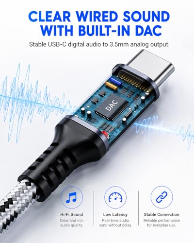 USB C to 1/4 inch Audio Cable 6.6FT - USB-C to Dual 6.35mm TS Mono Y-Splitter for DJ Mixer, Podcasting Music Production Connect Phone/Laptop to Amp, Mixer Speakers(Output ONLY · NOT for Recording)