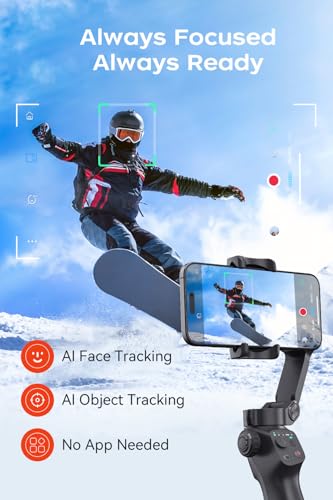 CM8 Gimbal Stabilizer for iPhone Android, 3-Axis Phone Gimbal with Remote Control Portable Foldable, Phone Stabilizer for Video Recording for Tiktok YouTube Vlog - style: CM8 SE