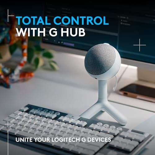 Logitech G Yeti Orb Condenser RGB Gaming Microphone with LIGHTSYNC, USB Mic for Streaming, Cardioid, USB Plug and Play for PC/Mac - Off White - color: Off White