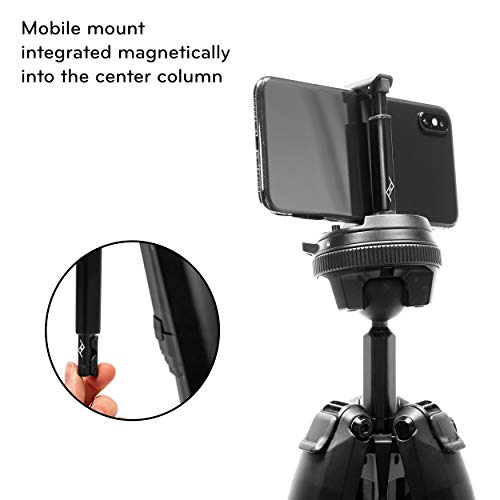 Peak Design Travel Tripod, Aluminum, Compact Design, Quick Setup and Takedown, Pro-Level Stability, Ergonomic Ball Head, Compact and Portable Travel Tripod for Camera and Phone, 20 lb Capacity - color: Aluminum