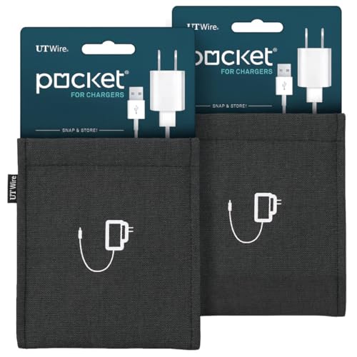 UT Wire Pocket Mobile Charger Case Pouch (Black, Charger Case | 2 Pack) - color: Black, size: Charger Case | 2 Pack