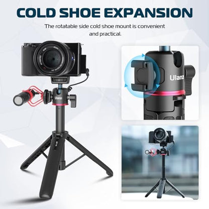 ULANZI MT-73 Extension Pole Tripod, Mini Selfie Stick Tripod Stand Handle Grip for Webcam Canon G7X Mark III Sony ZV-1 RX100 VII A6400 A6600 Cameras Vlogging - color: MT-73 Tripod