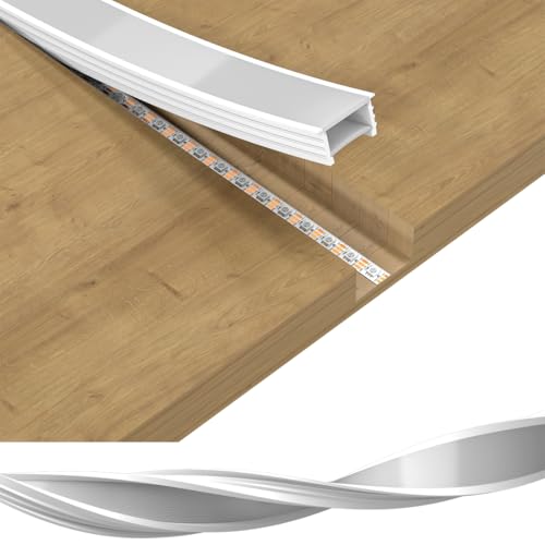 BTF-LIGHTING Silicone LED Channel System 16.4Ft for ≤30mm Width LED Strip | Flexible LED Neon Rope Channel Diffuser, Spotless Milky White Cover for Kitchen Cabinet, Rooms, and Patio(No LED Strip) - size: 16.4FT, style: 30X20mm