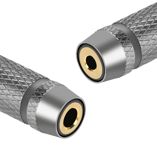 GEEKRIA 4.4mm Male to (1/8'') 3.5mm/2.5mm Balanced Female Headphones Adapter, Aluminum Alloy Conversion Audio Plug, Gold Plated (2 Pack) - size: 5 cm X 0.92