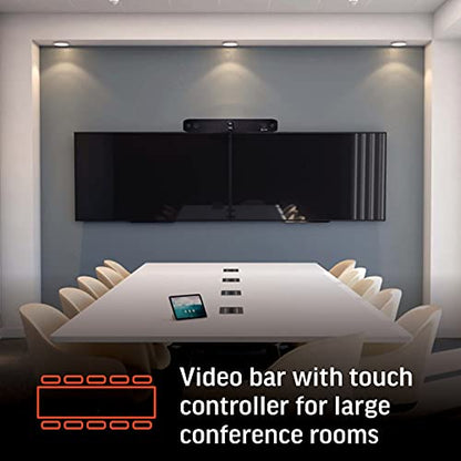 Poly Studio X70 Video Bar + TC8 Touch Controller (Plantronics + Polycom) - 4K Audio & Video Conferencing for Large Conference Rooms - Camera, Speakers, Mics - Works with Teams, Zoom & More (Renewed)