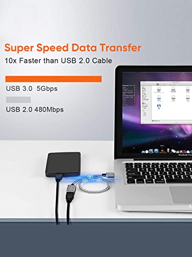 CableCreation Short USB 3.0 Extension Cable 1FT, USB 3.0 A Male to Female Extension Cable Extender Cord for VR, PlayStation, Keyboard, Printer, Space Gray 0.3M - size: 1FT, style: Straight