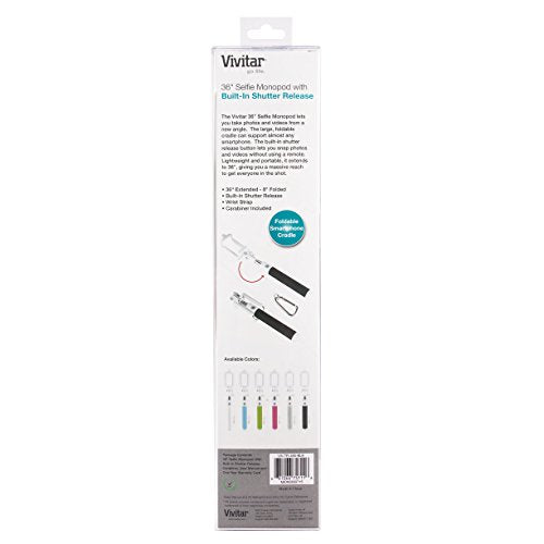 Vivitar Selfie Stick with Aux-in Wired Shutter Release (Black) - color: Black