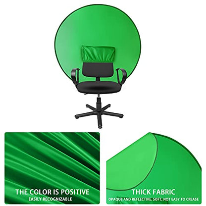 Portable Green Screen Backdrop (56''), Collapsible Webcam Background for Chair, Chroma Key for Home Office Video Conferencing