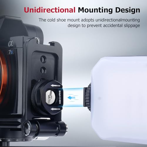 Cold Shoe Mount Adapter with 1/4"-20 Thread, Universal Aluminum Camera Accessory for Microphone, LED Light, Monitor – 30×13.5mm, 19.5g, Anti-Slip Design (62029)
