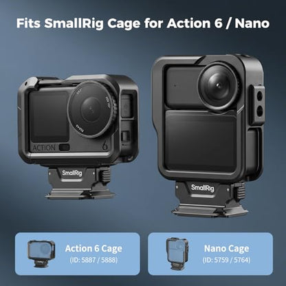 SMALLRIG Action 6 / Nano Magnetic Dual Direction Quick-Release Adapter, Aluminum Alloy Adapter Mount for DJI Osmo Action 6 / Osmo Nano, with Baseplate for Arca-Type Tripod - 6014