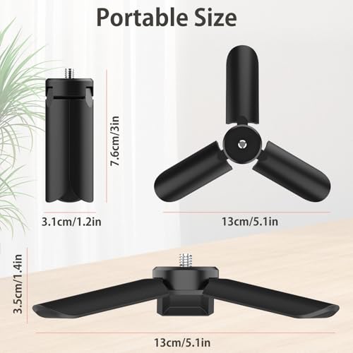 GeeRic Mini Tripod Compatible with DJI OSMO Pocket 4/3, Stable Portable Pocket Stand, Desk Small Handheld Selfie Stick with 1/4" Screw - color: Black