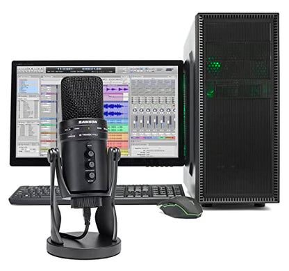 SAMSON G-Track Pro Professional USB Condenser Microphone with Audio Interface - color: Black