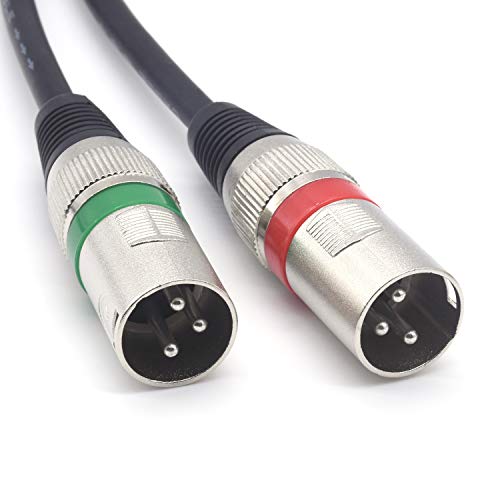Dual XLR to RCA Cable,2 XLR Male to 2 RCA Phono Plug HiFi Audio Cable for Amplifier Mixer Microphone Patch Cable (10FT/3M) - color: 3m (2XLR-2RCA)