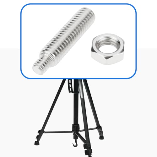 ECSiNG 2pcs 1/4" to 3/8" Threaded Tripod Screw Adapter Stainless Steel with Nuts for Tripod