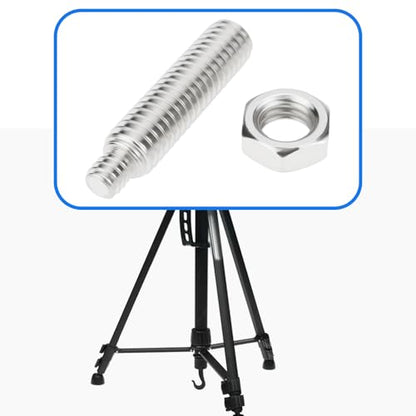 ECSiNG 2pcs 1/4" to 3/8" Threaded Tripod Screw Adapter Stainless Steel with Nuts for Tripod