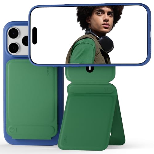 MOFT Phone Tripod Stand Selfie Stick for iPhone, Multi-Angles iPhone Stand, Lightweight & Portable Phone Holder, Strong Magnets, MOVAS Vegan Leather, Travel Essentials, Oz Green (Without Card Slot) - color: Oz Green x Without Card Slot, size: Without Card