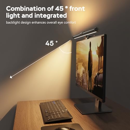 OOWOLF Monitor Light Bar with Remote, Ra95 Computer Monitor Lamp for Eye Caring, USB Reading Lamp Task Lamp, Dimmable Light Bar with Backlight, No Glare Space Saving Home Office 16.14" 1-Pack - size: 16.14-INCH