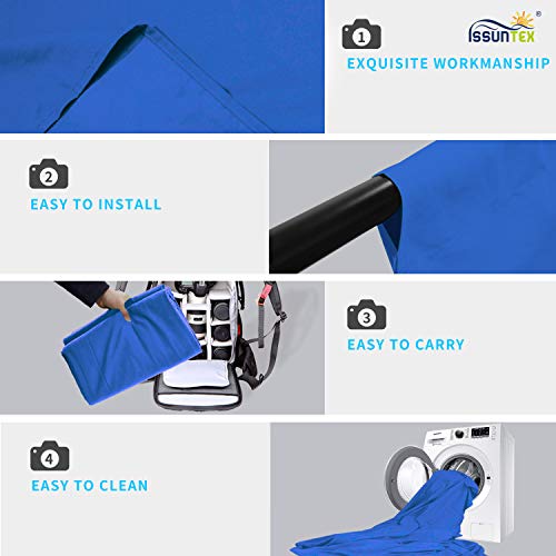 ISSUNTEX 6X9 ft Background Muslin Backdrop, Photo Studio, Collapsible High Density Screen for Video Photography and Television-Blue - color: Blue, size: 6X9 ft