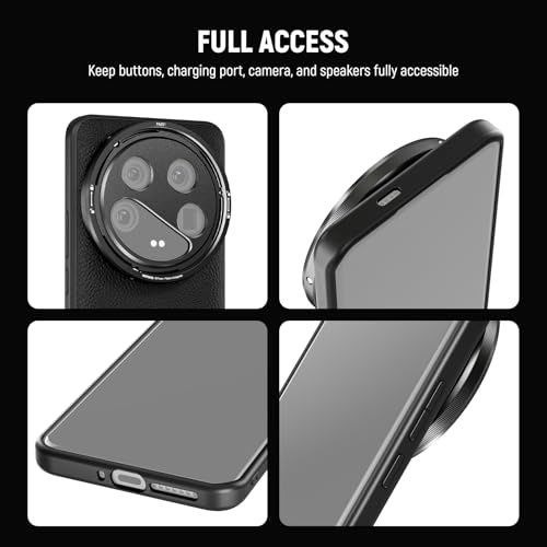 NEEWER 14 Ultra Case, Protective Heavy Duty Case with Wireless Charging, 17mm Lens Mounts & 67mm Filter Adapter, TPU + PC Faux Leather, Compatible with Xiaomi 14 Ultra, PA051 Black - style: Case for 14 Ultra