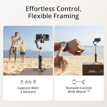 DJI Osmo Mobile 7P + Mic Mini TX (Infinity Black), Gimbal Stabilizer | For iPhone & Android, Native Tracking, Audio Reception, Lighting, 3-Axis Phone Gimbal, Built-in Extension Rod & Tripod