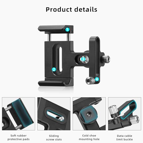 FANAUE SSD Mount Bracket SSD Holder with Cold Shoe Cable Clamp, 1.5"-2.1" for Samsung T5 T7 SSD SanDisk Compatible with BMPCC 4K /6K /6K Pro Camera Cage