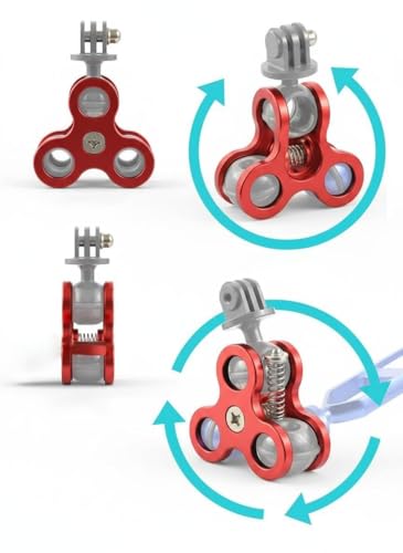 9" Double Aluminum Extension Arm (2-Pack), 1" Ball Head Underwater CNC Arm System with Three-Hole Butterfly Clamp for Strobe/Video Light/Diving Camera Tray, Waterproof & Rustproof
