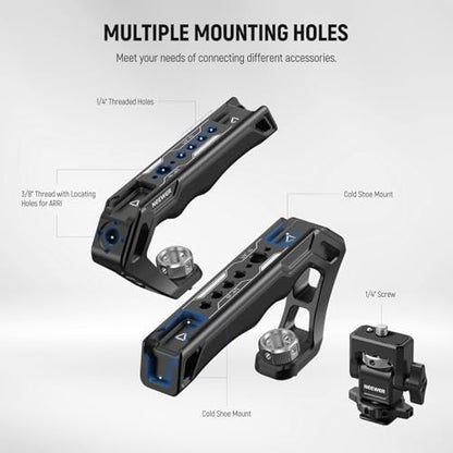 NEEWER CA007+MA006 Top Handle & Monitor Mount Set, Black, Compatible with 5" & 7" Field Monitor, Camera Cage & Gimbal, 3/8" ARRI Locating + Cold Shoe, 22lb Load Capacity - style: CA007+MA006