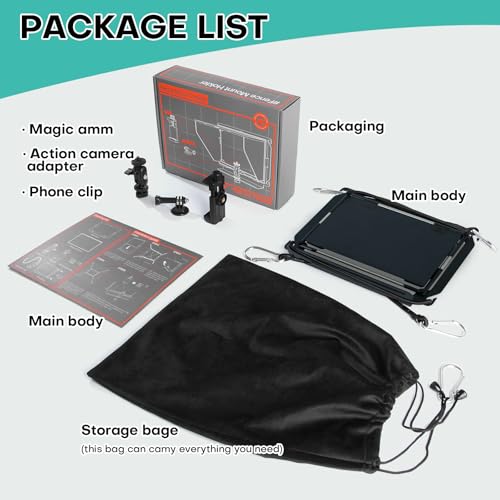 Baseball Fence Phone Mount, 3-Sided Anti-Glare Sunshade, Clear Game Footage in Bright Sunlight, Quick Setup, Durable Metal Frame, Fits iPhone, GoPro, Mevo Start