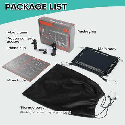 Baseball Fence Phone Mount, 3-Sided Anti-Glare Sunshade, Clear Game Footage in Bright Sunlight, Quick Setup, Durable Metal Frame, Fits iPhone, GoPro, Mevo Start
