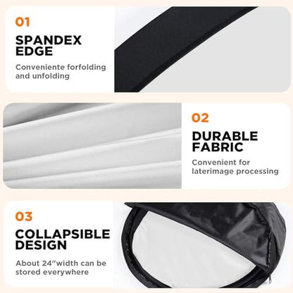 Portable Chromakey Black and White 2-in-1 Foldable Pop-Up Backdrop with Stand, 150 x 200 cm Foldable Panel for Photo, Video, Live Stream, etc. (Black & White) - color: Black & White