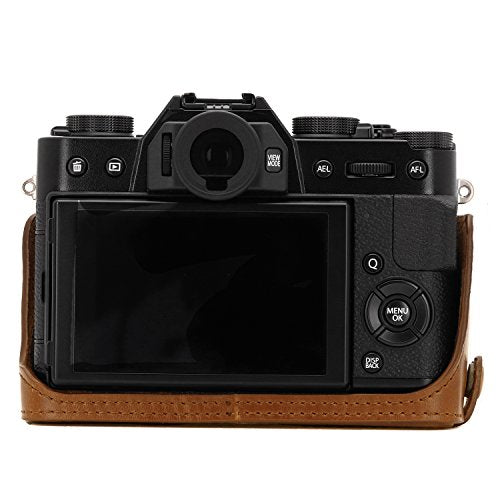 MegaGear Ever Ready Leather Camera Half Case and Strap Compatible with Fujifilm X-T30, X-T20, X-T10 - color: Light Brown