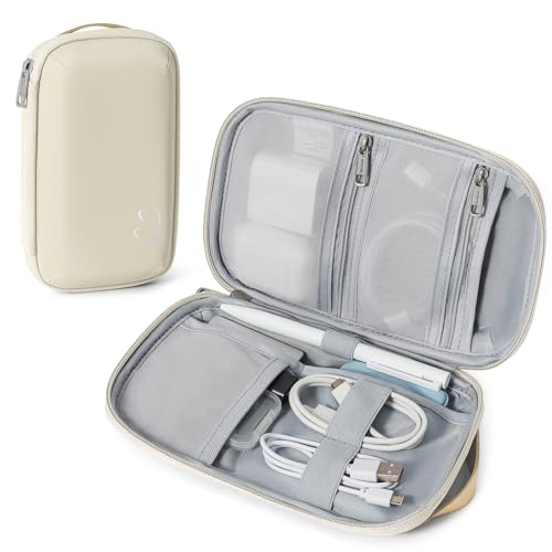 Travelkin Travel Cord Organizer, Small Electronic Organizer Travel Case, Cable Organizer Bag For Cords,Chargers Phone, Sd Card,Usbs - color: 4-Beige, size: Small