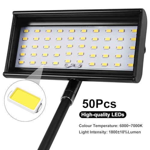 Trade Show Lights LED Display and Exhibit Arm Lighting, Connectable Tradeshow Lights Included Clamps, Mounting Brackets, Power Cables, Connect Cables (2pcs Black) (Black) - color: Black
