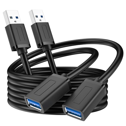 Vanjua 2 Pack USB Extension Cable-3.3FT, USB 3.0 Extension Cable, Male to Female Cord High Data Transfer Compatible with Webcam,USBKeyboard,Flash Drive,Hard Drive,Printer,Camera and More