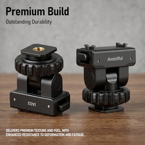 AMBITFUL IA03 Magnetic Quick Release Cold Shoe Ball Head Mount, Action Camera Adapter for Insta360 Cameras, Quick Swap Mini Camera Mount for DSLR, Camera Cage, Tripod and Video Rig - color: Cold Shoe Mount