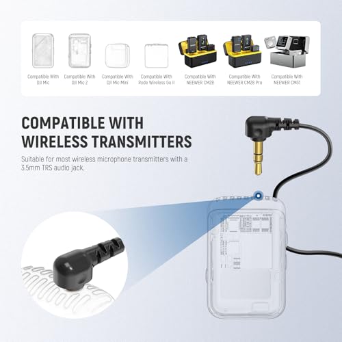 NEEWER ø4mm Mini Lavalier Microphone (2 Pack), Clip On Wired Condenser Lapel Lav Mic Set with 5ft/1.5m 3.5mm TRS Connector Compatible with DJI Mic 2 Rode Wireless Go II CM28 CM31 Camera, LM8 - style: LM8