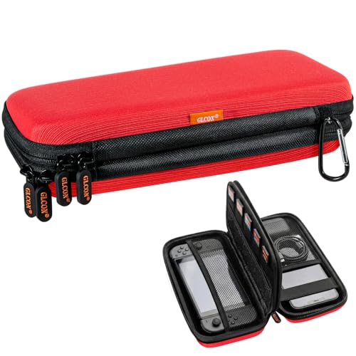Double-Layer Hard Carrying Case Electronics Organizer - Multi-Pocket Zipper Travel Case Tech Accessories Storage Pouch Bag for Charger, Apple Pencil, Power Bank, Phone, USB Flash Drive, Cord, Cable - color: Red