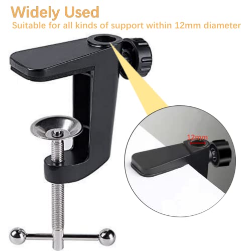 Replacement Aluminum Alloy Universal Bracket Adjustable C-Clamp Desk Light Mounting Bracket Cantilever Bracket for Microphone Arm and Desktop Table Lamp
