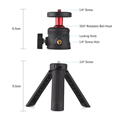 Andoer Multifunctional Smartphone Video Kit Including Universal Phone Tripod Mount with Dual Phone Holders 4 Cold Shoe Mounts + Desktop Tripod for Vlog Live Streaming Oline Video Teaching Meeting