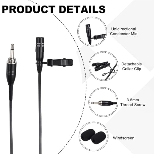 MECCANIXITY Lavalier Lapel Microphone, 3.5mm Thread Screw Plug Condenser Collar Microphone 1m Wired Unidirectional Condense Mini Lapel Mic for Presenters Musicians Actors - style: 3.5mm Thread Screw Plug