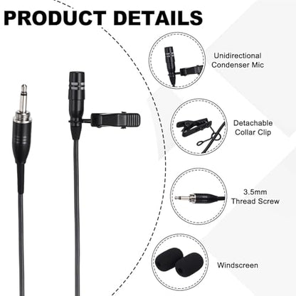 MECCANIXITY Lavalier Lapel Microphone, 3.5mm Thread Screw Plug Condenser Collar Microphone 1m Wired Unidirectional Condense Mini Lapel Mic for Presenters Musicians Actors - style: 3.5mm Thread Screw Plug