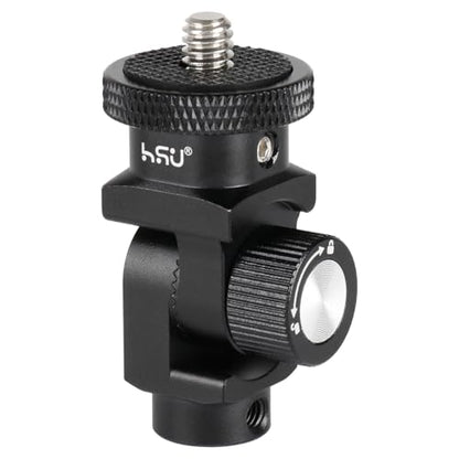 HSU Vertical Mount Adapter, Aluminum 1/4”-20 Screw Hole 180° Rotation Camera Tripod Mount for Insta360 X5/X4/X3/X2/X/RS/R/GoPro/DJI Osmo Action 5 Pro/4/3 Camera and Other Action Cameras (Black)