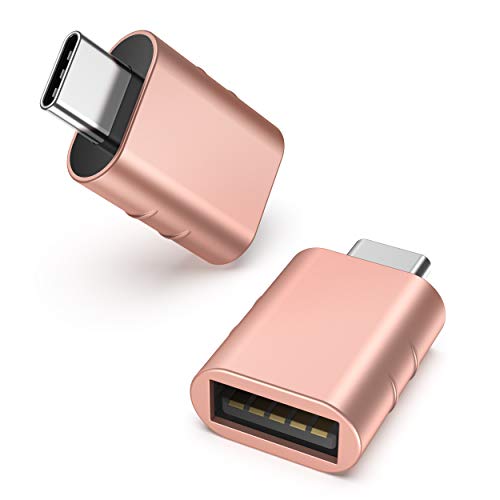 Syntech USB C to USB Adapter Pack of 2 USB C Male to USB3 Female Adapter Compatible with iPhone 17 Pro Max MacBook Pro Air 2024 iMac iPad mini Pro, Other Type C or Thunderbolt 5/4 Devices, Rose Gold - color: Rose Gold, size: 1.08 X 0.65 X 0.32 Inch