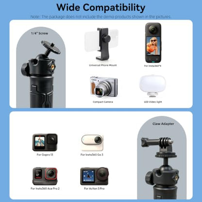 One-Click Mini Desktop Tripod for Camera, Phone & Action Cam, Adjustable Foldable Stand for Streaming, Zoom Meetings, Vlog Recording & Content Creation